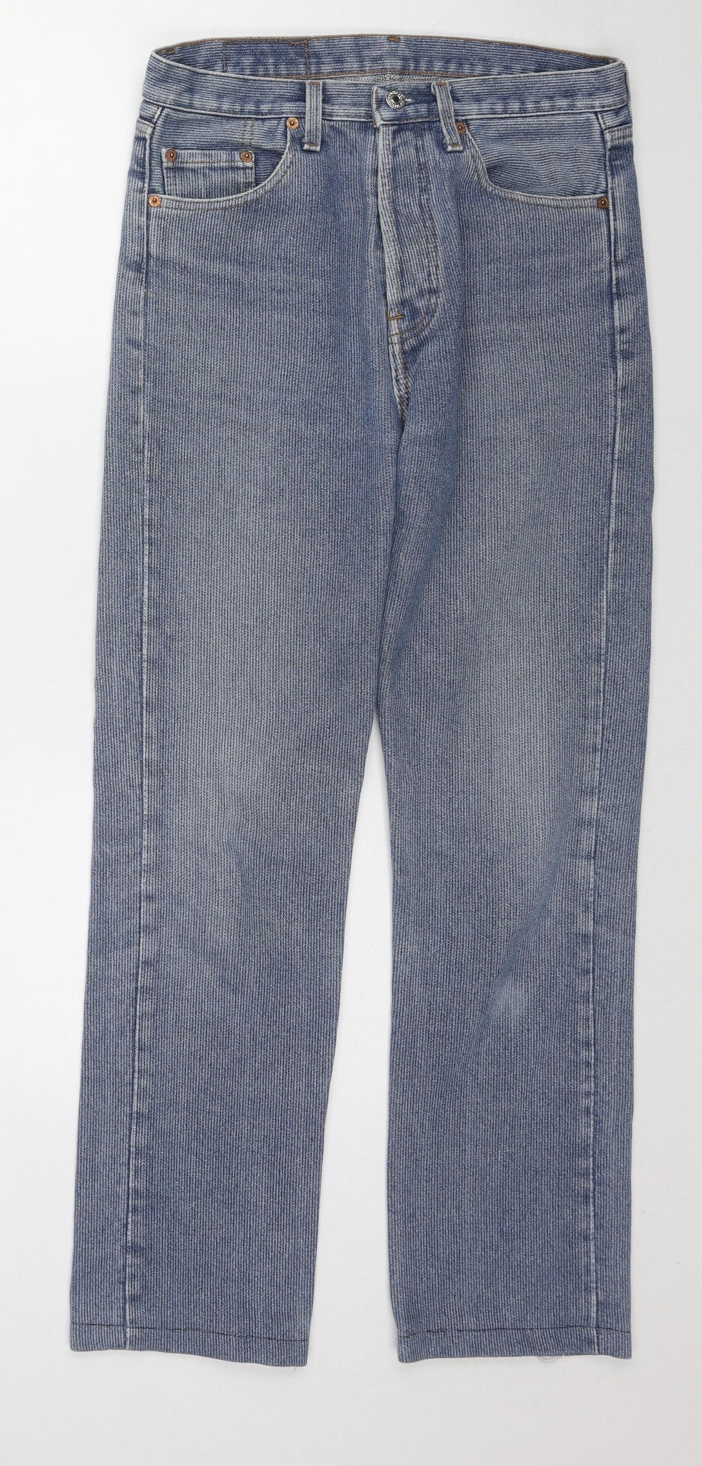 Levi's Mens Blue Cotton Straight Jeans Size 30 in L30 in Regular Zip