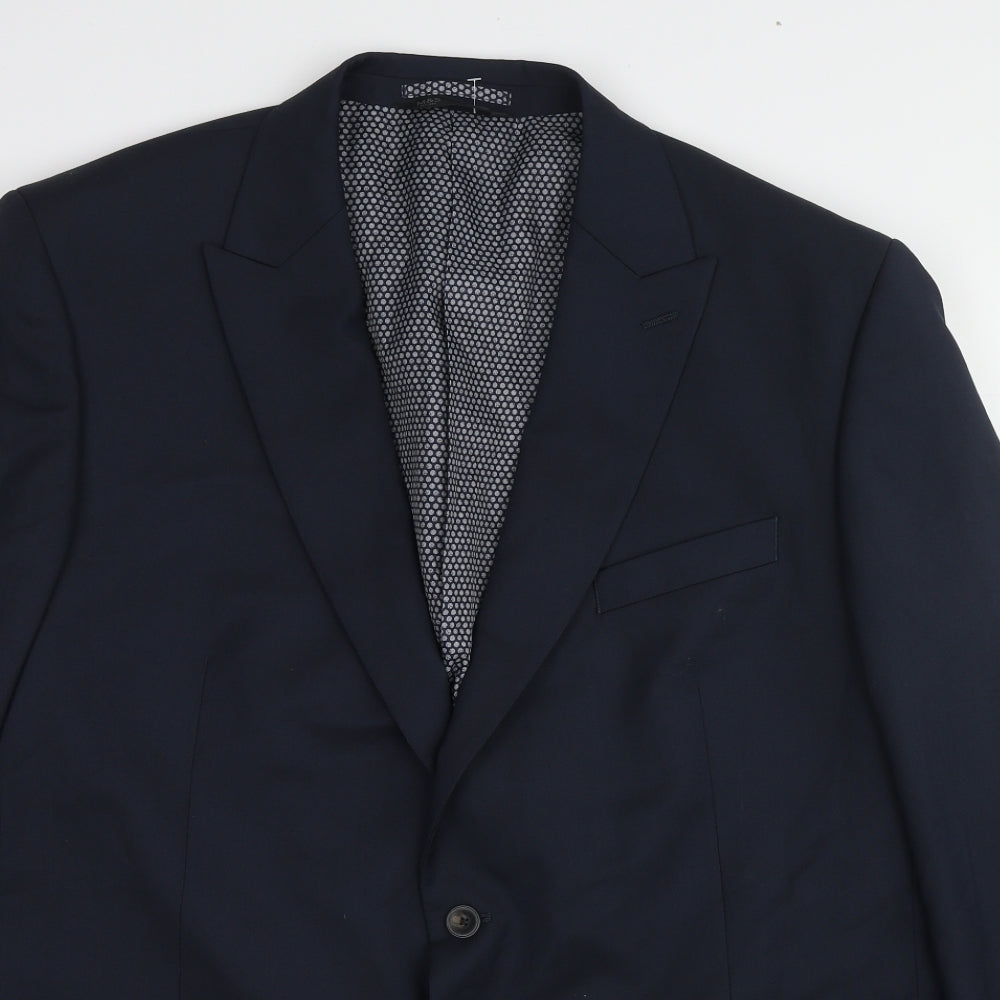 Marks and Spencer Mens Blue Polyester Jacket Suit Jacket Size 48 Regular