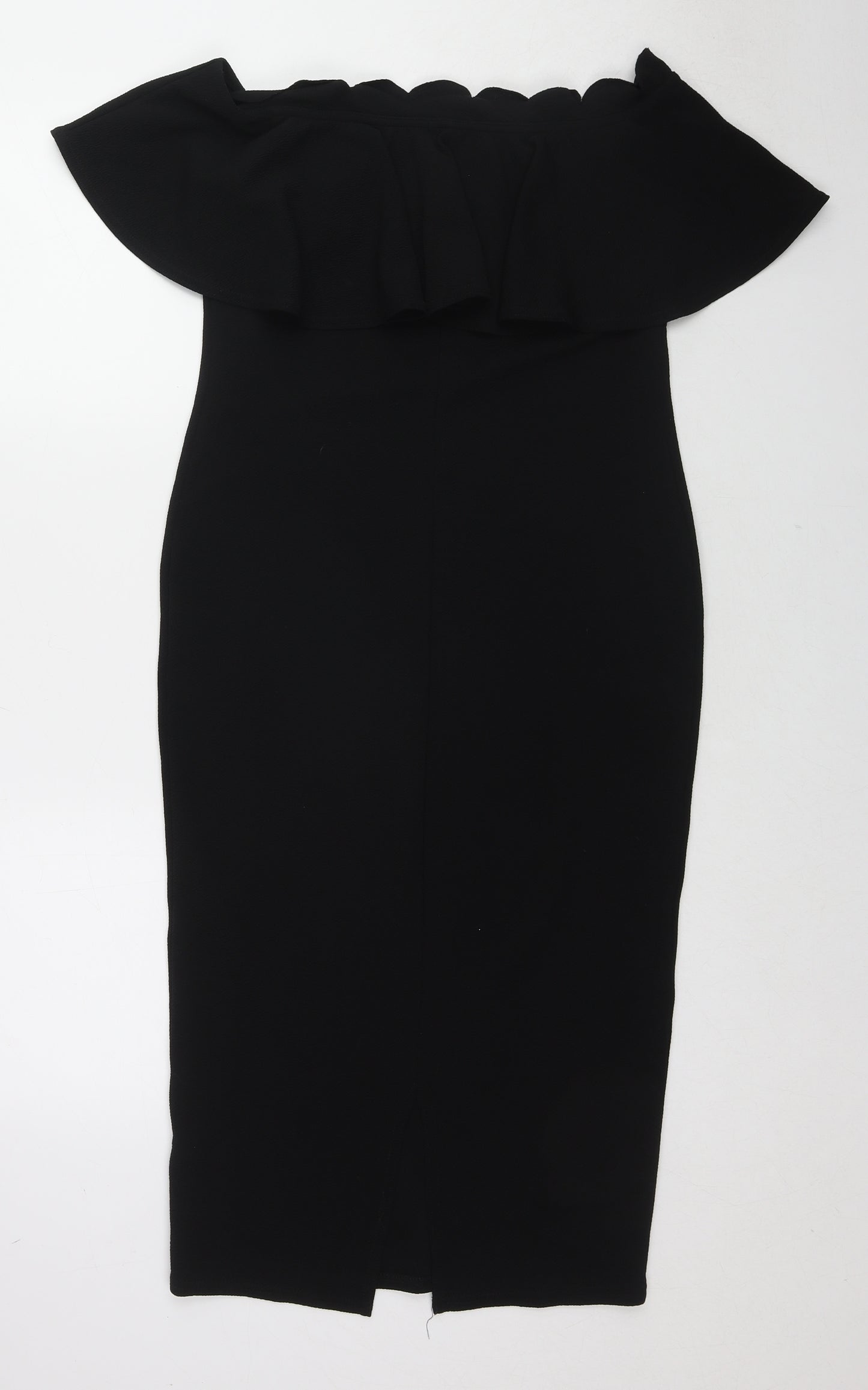 Boohoo Womens Black Polyester Bodycon Size 12 Off the Shoulder Pullover