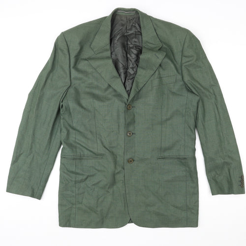 Harewood Mens Green Silk Jacket Blazer Size 40 Regular