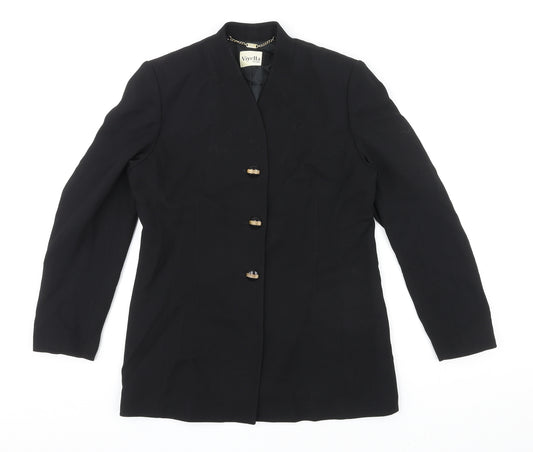 Viyella Womens Black Wool Jacket Blazer Size 8