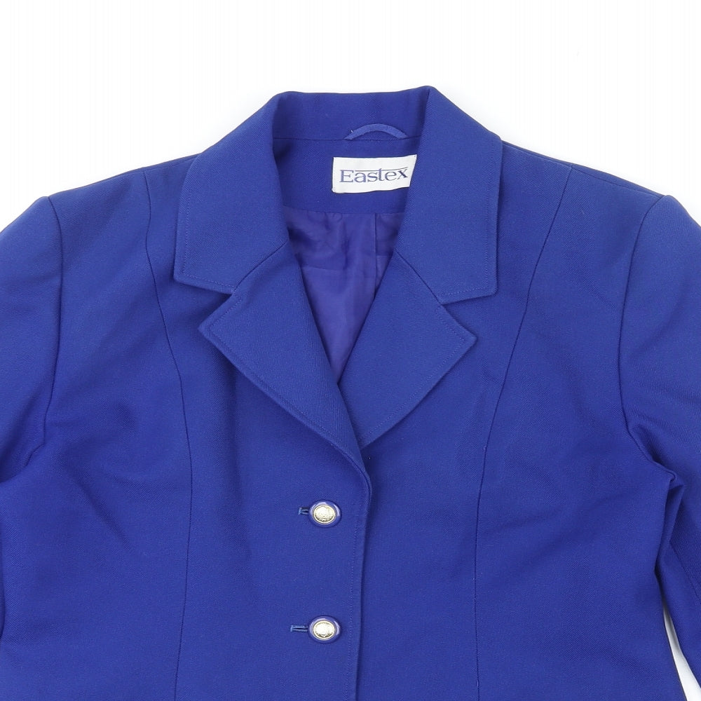 Eastex Womens Blue Polyester Jacket Blazer Size 12