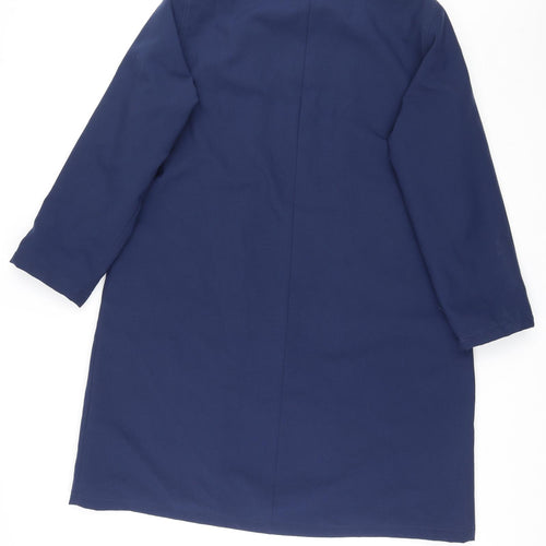 Amalina Womens Blue Rain Coat Coat Size 18 Button