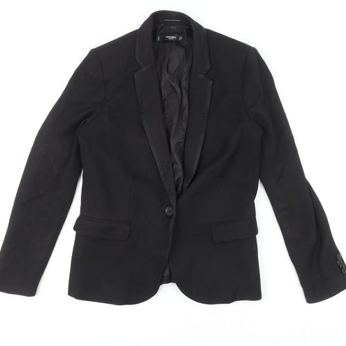 Mango Womens Black Polyester Jacket Blazer Size 12