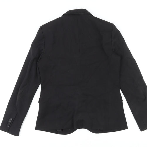 Mango Womens Black Polyester Jacket Blazer Size 12