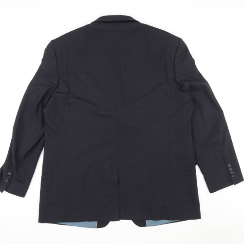 Marks and Spencer Mens Black Check Polyester Jacket Suit Jacket Size 48 Regular