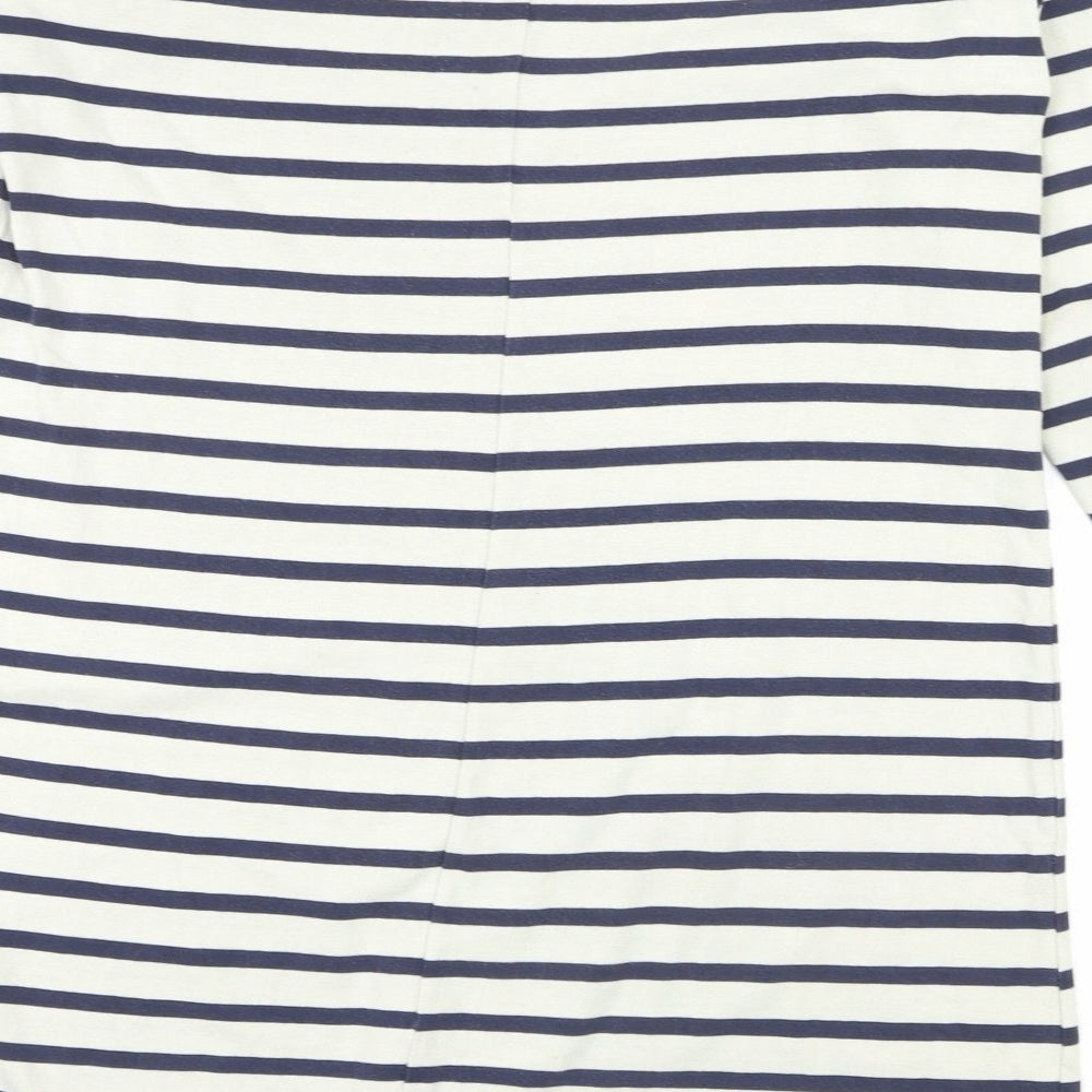 Gap Womens White Striped Cotton T-Shirt Dress Size M Round Neck Pullover