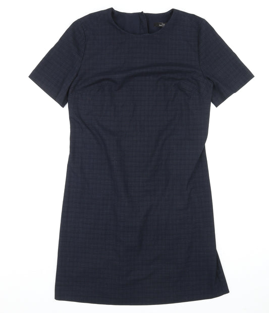 NEXT Womens Blue Polyester A-Line Size 12 Round Neck Zip
