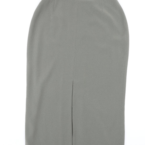 FRANK WALDER Womens Grey Acetate Straight & Pencil Skirt Size 14 Zip