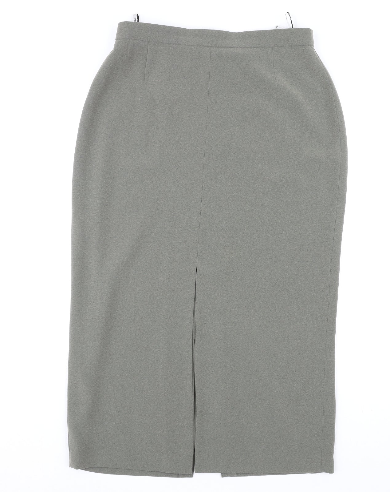 FRANK WALDER Womens Grey Acetate Straight & Pencil Skirt Size 14 Zip