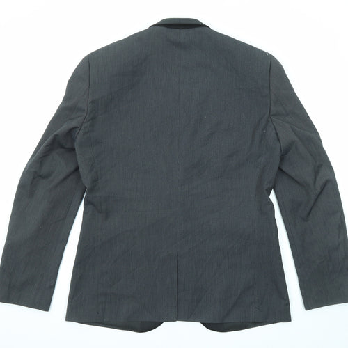 NEXT Mens Black Striped Polyester Tuxedo Suit Jacket Size 42 Regular