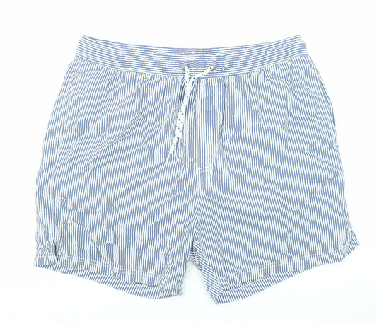 Maine New England Mens Blue Polka Dot Polyester Bermuda Shorts Size L L6 in Regular Drawstring - Swim Shorts