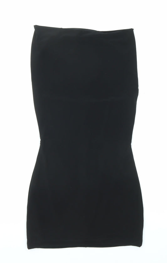 Miss Selfridge Womens Black Polyester Bodycon Size 6 Off the Shoulder Pullover