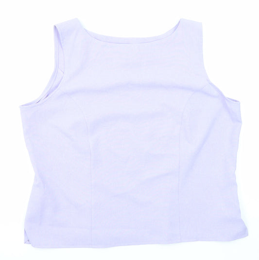 For Women Womens Purple Polyester Basic Tank Size 18 Round Neck