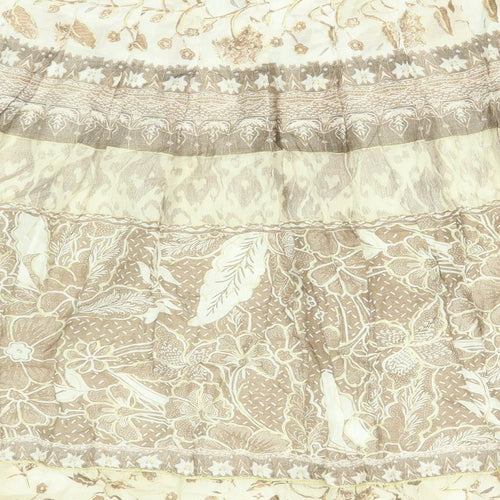 Lakeland Womens Beige Geometric Cotton Peasant Skirt Size 12 Zip