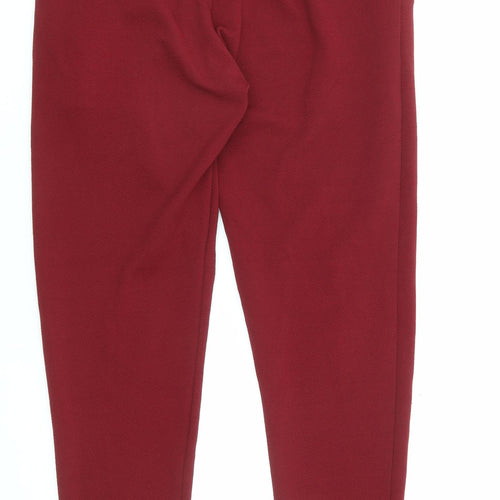 Quiz Womens Red Polyester Trousers Size 12 L26 in Regular