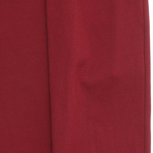 Quiz Womens Red Polyester Trousers Size 12 L26 in Regular