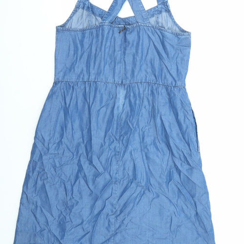 Mountain Warehouse Womens Blue Modal Tank Dress Size 10 Scoop Neck Zip