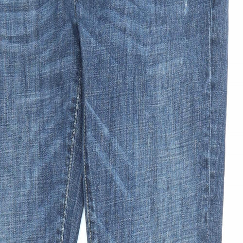 Jack Wills Womens Blue Cotton Straight Jeans Size 30 in L32 in Regular Zip