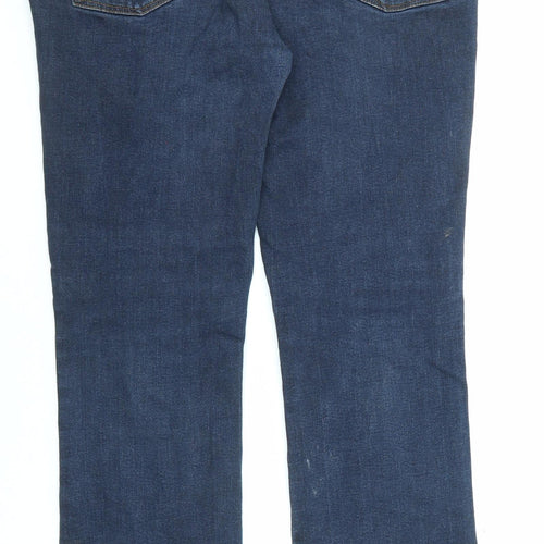 Dickins & Jones Womens Blue Cotton Straight Jeans Size 16 L27 in Regular Zip