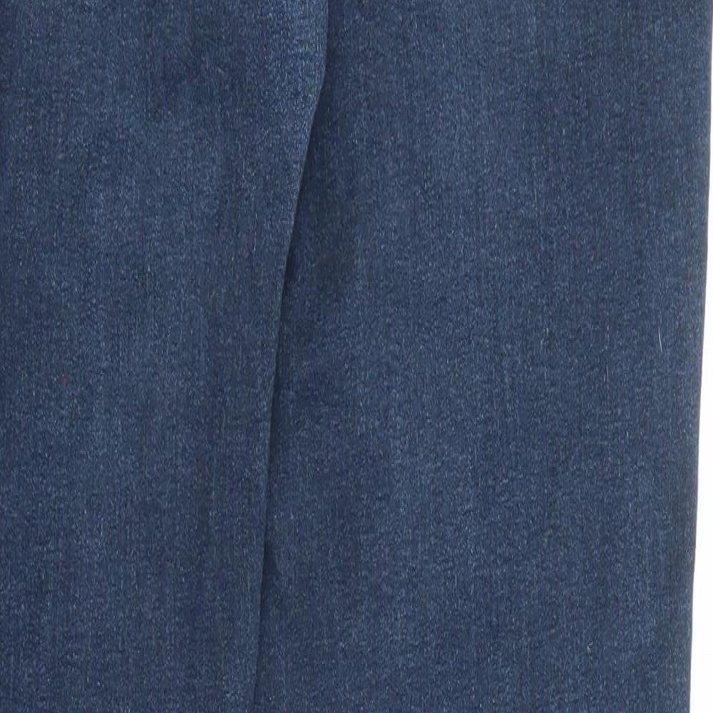 Dickins & Jones Womens Blue Cotton Straight Jeans Size 16 L27 in Regular Zip