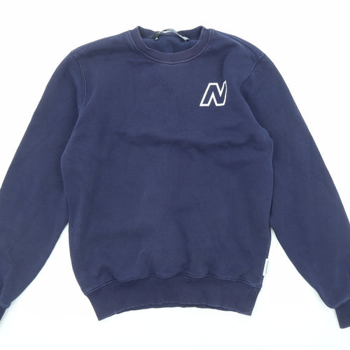 New Balance Mens Blue Cotton Pullover Sweatshirt Size S