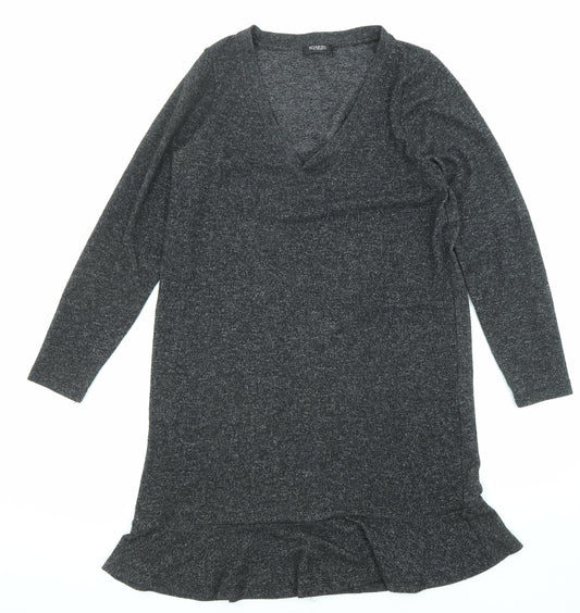 Soaked Womens Black Viscose Jumper Dress Size L V-Neck Pullover