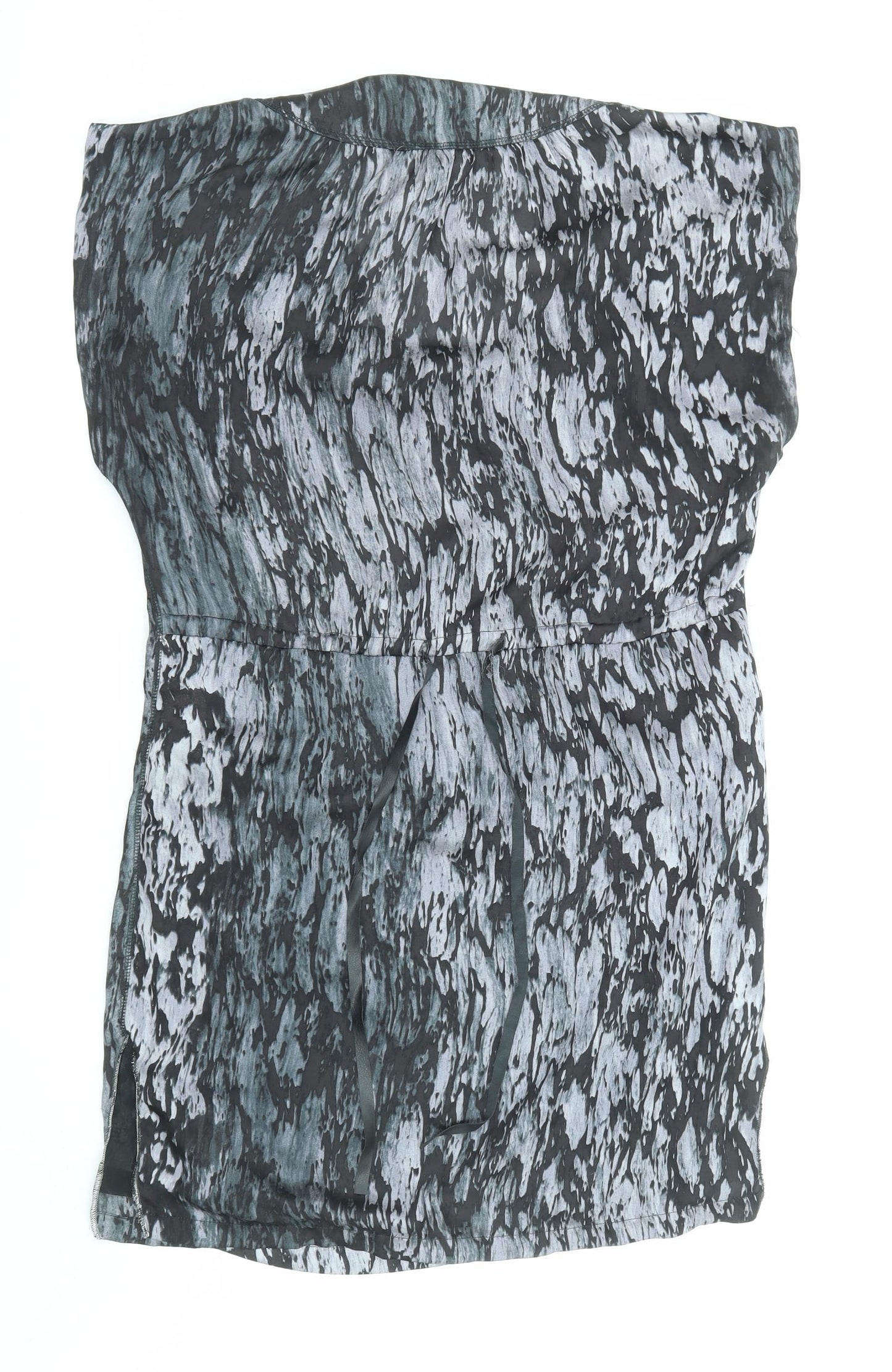 Firetrap Womens Black Animal Print Polyester A-Line Size L Boat Neck Pullover - Snakeskin pattern