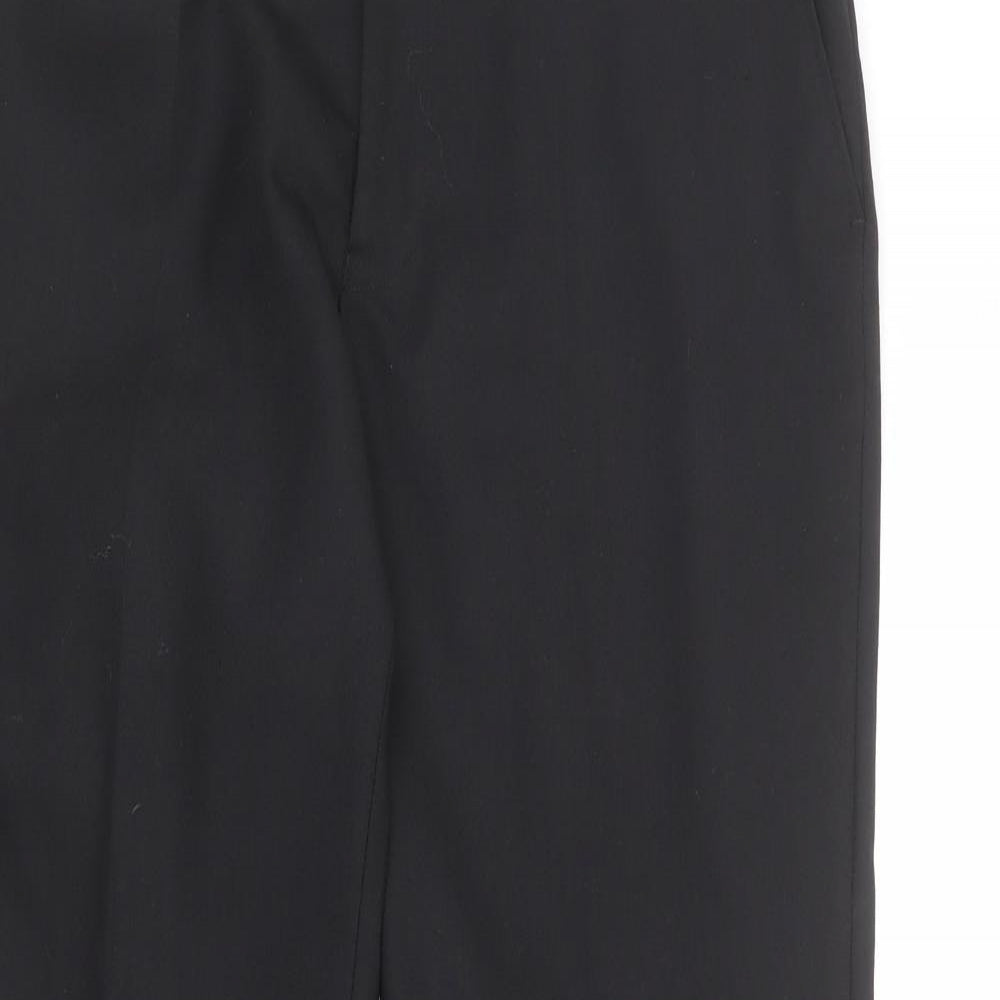 Karl Jackson Womens Black Wool Dress Pants Trousers Size 14 L31 in Regular Zip
