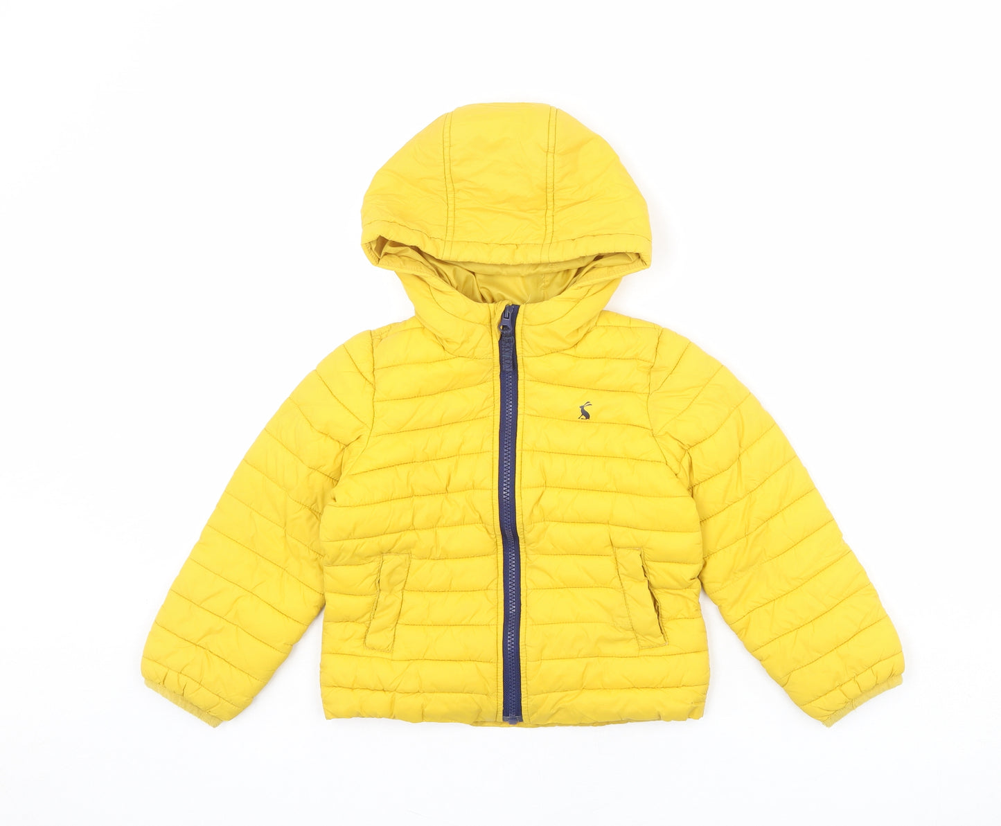 Joules Boys Yellow Basic Coat Coat Size 4 Years Zip