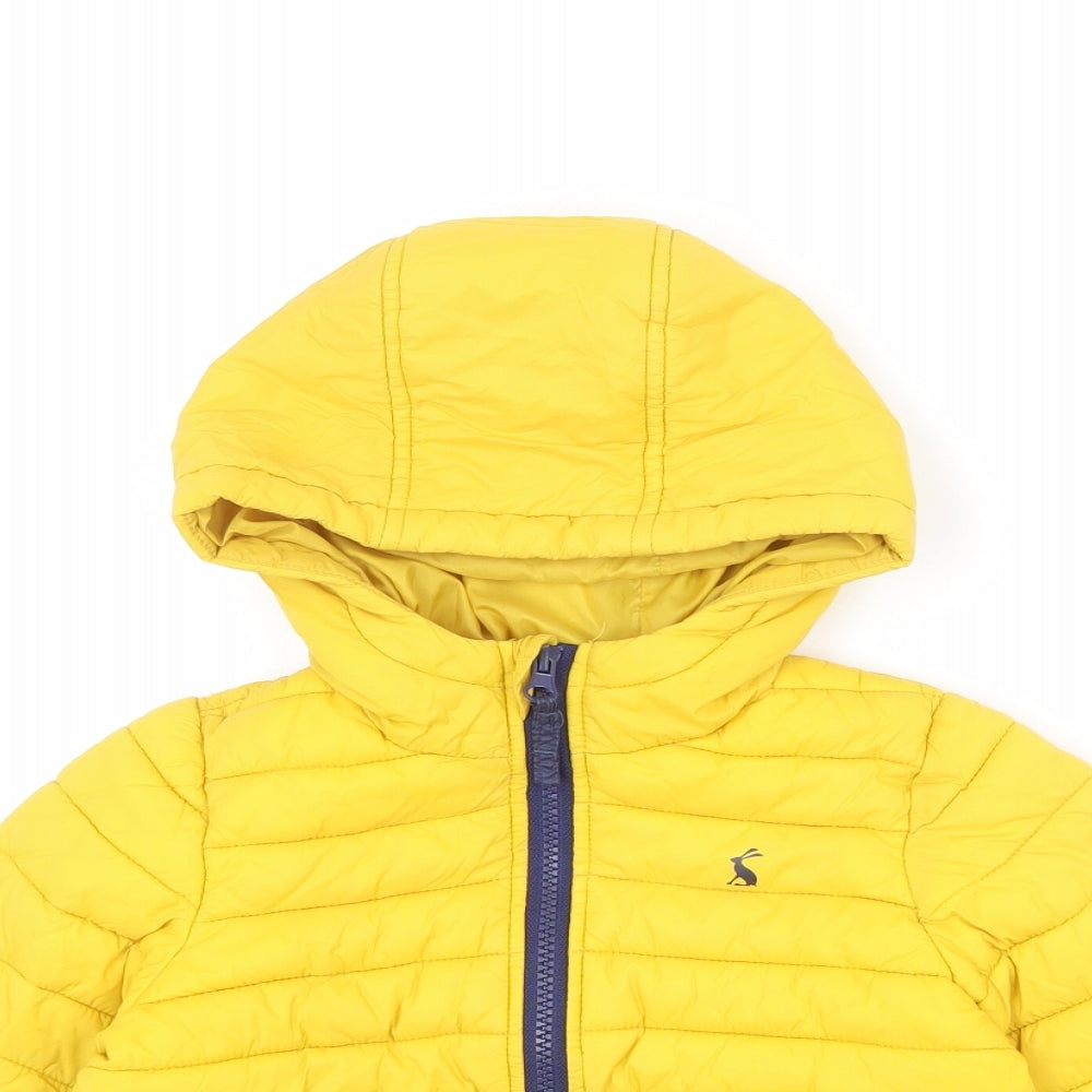 Joules Boys Yellow Basic Coat Coat Size 4 Years Zip