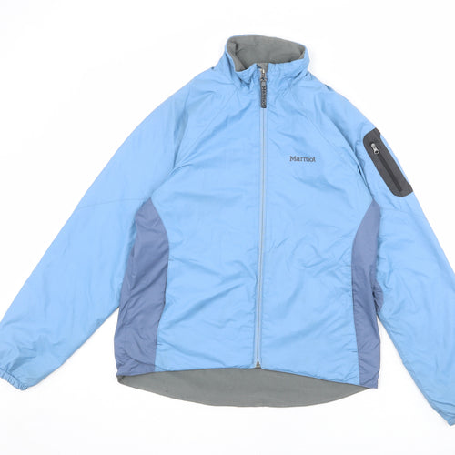 Marmot Womens Blue Windbreaker Jacket Size M Zip