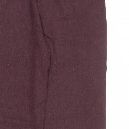 EWM Womens Red Linen Trousers Size 16 L30 in Regular Zip