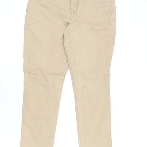 Gap Womens Beige Cotton Trousers Size 8 L27 in Regular Zip