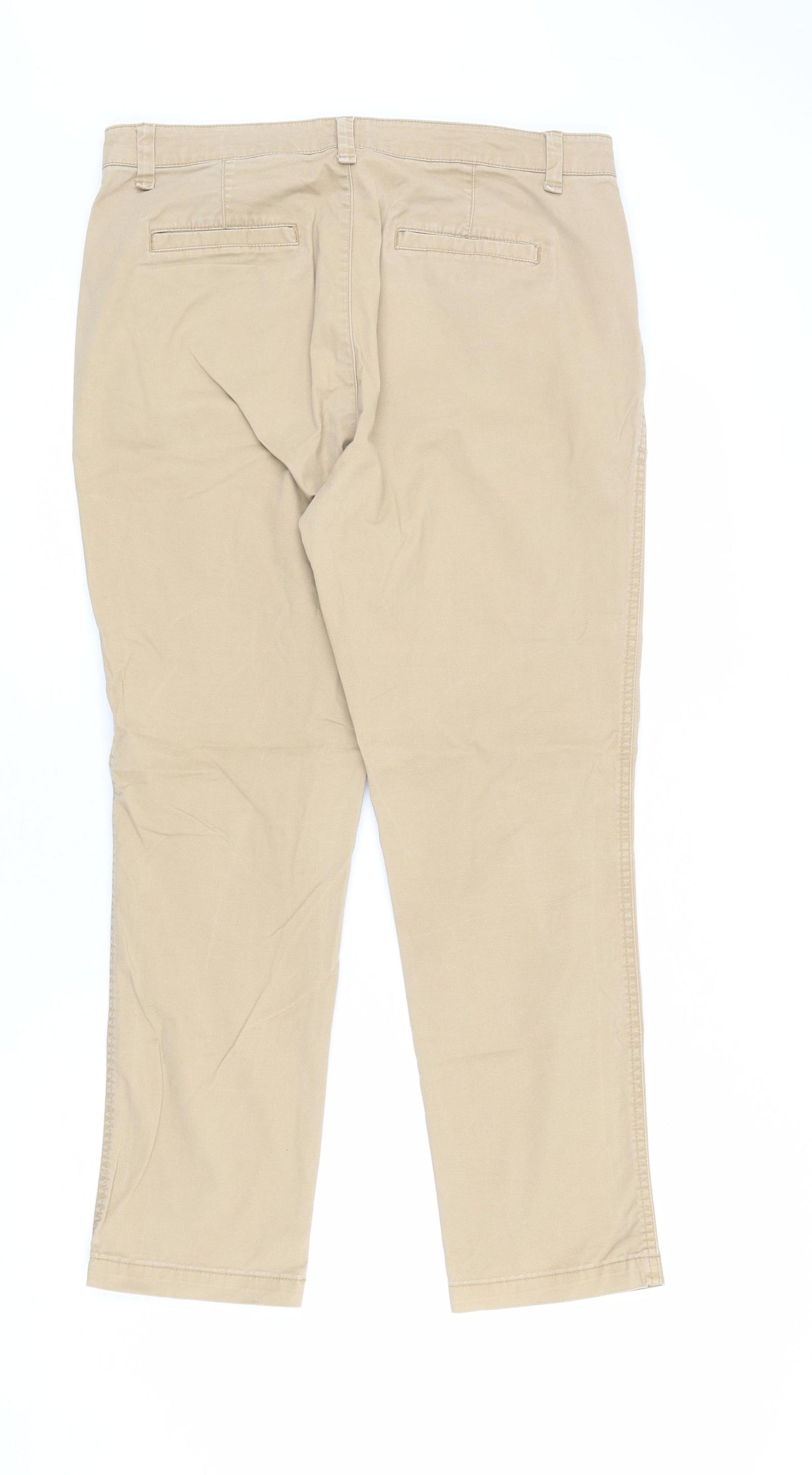 Gap Womens Beige Cotton Trousers Size 8 L27 in Regular Zip