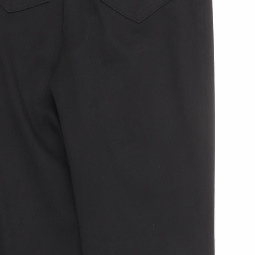 Bisón Womens Black Polyester Trousers Size 12 L31 in Regular Zip