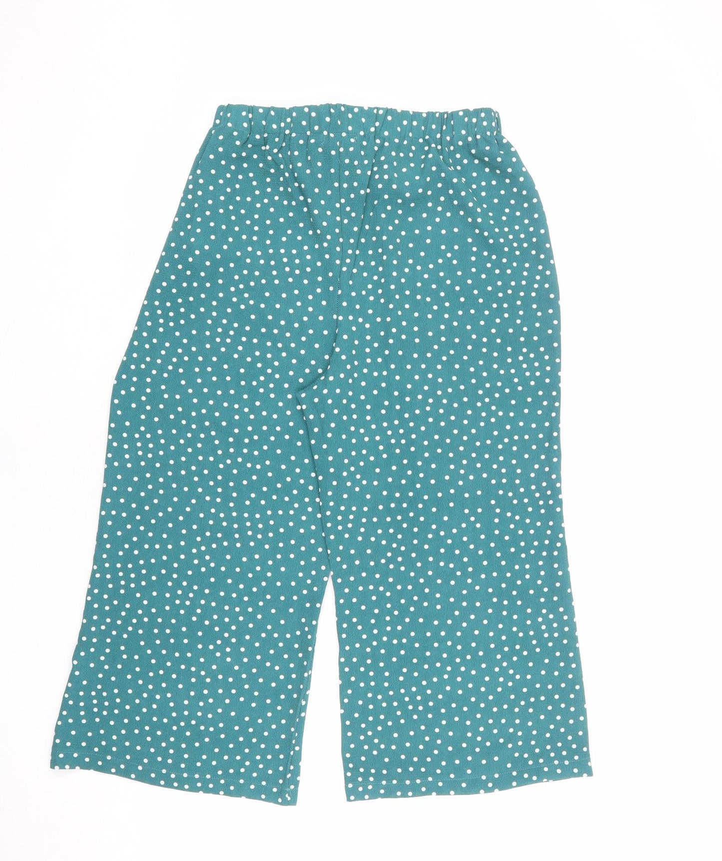 Boohoo Womens Green Polka Dot Polyester Trousers Size 12 L20 in Regular