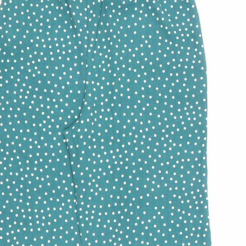 Boohoo Womens Green Polka Dot Polyester Trousers Size 12 L20 in Regular