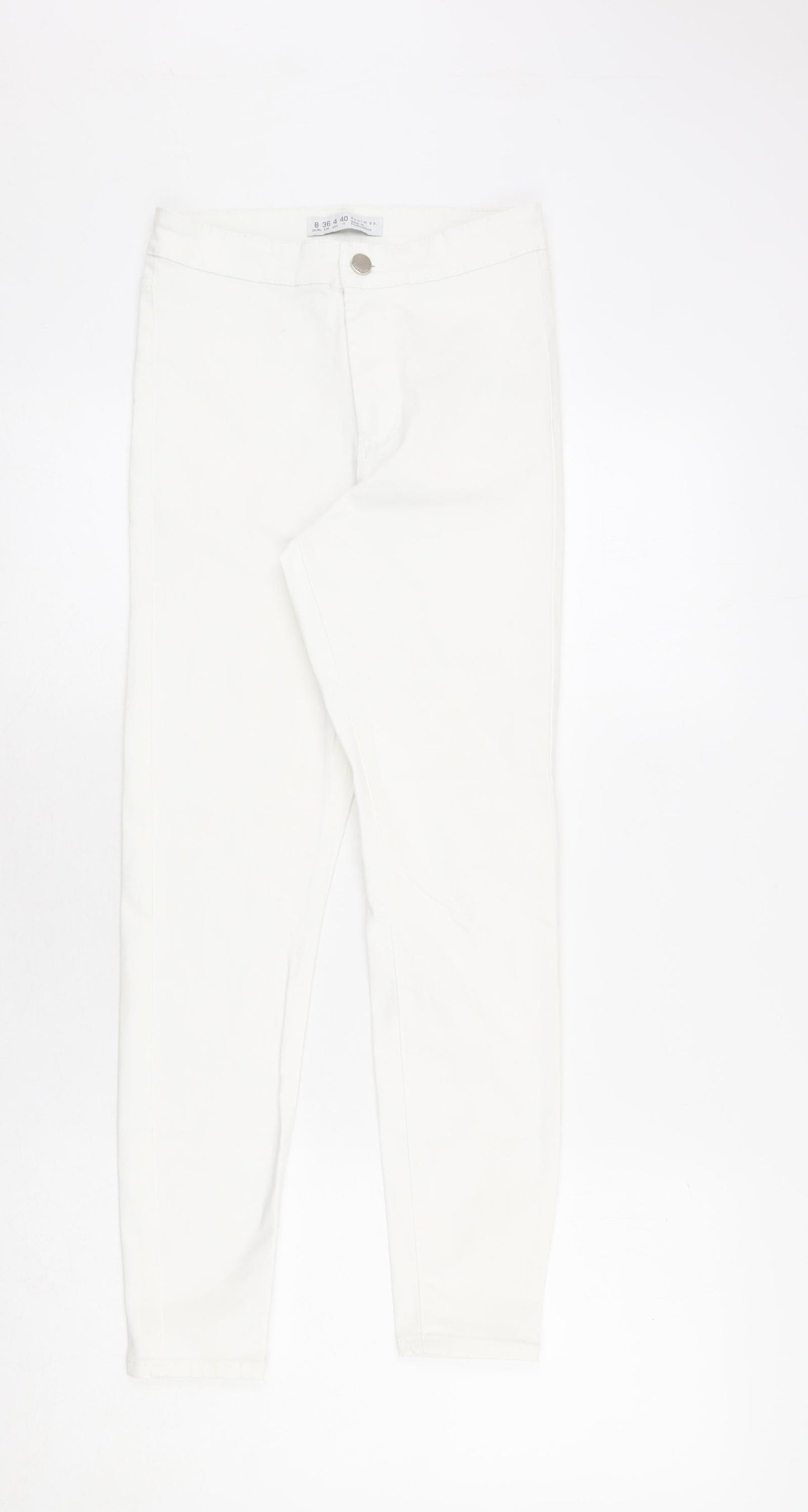 Denim & Co. Womens White Cotton Skinny Jeans Size 8 L28 in Regular Zip