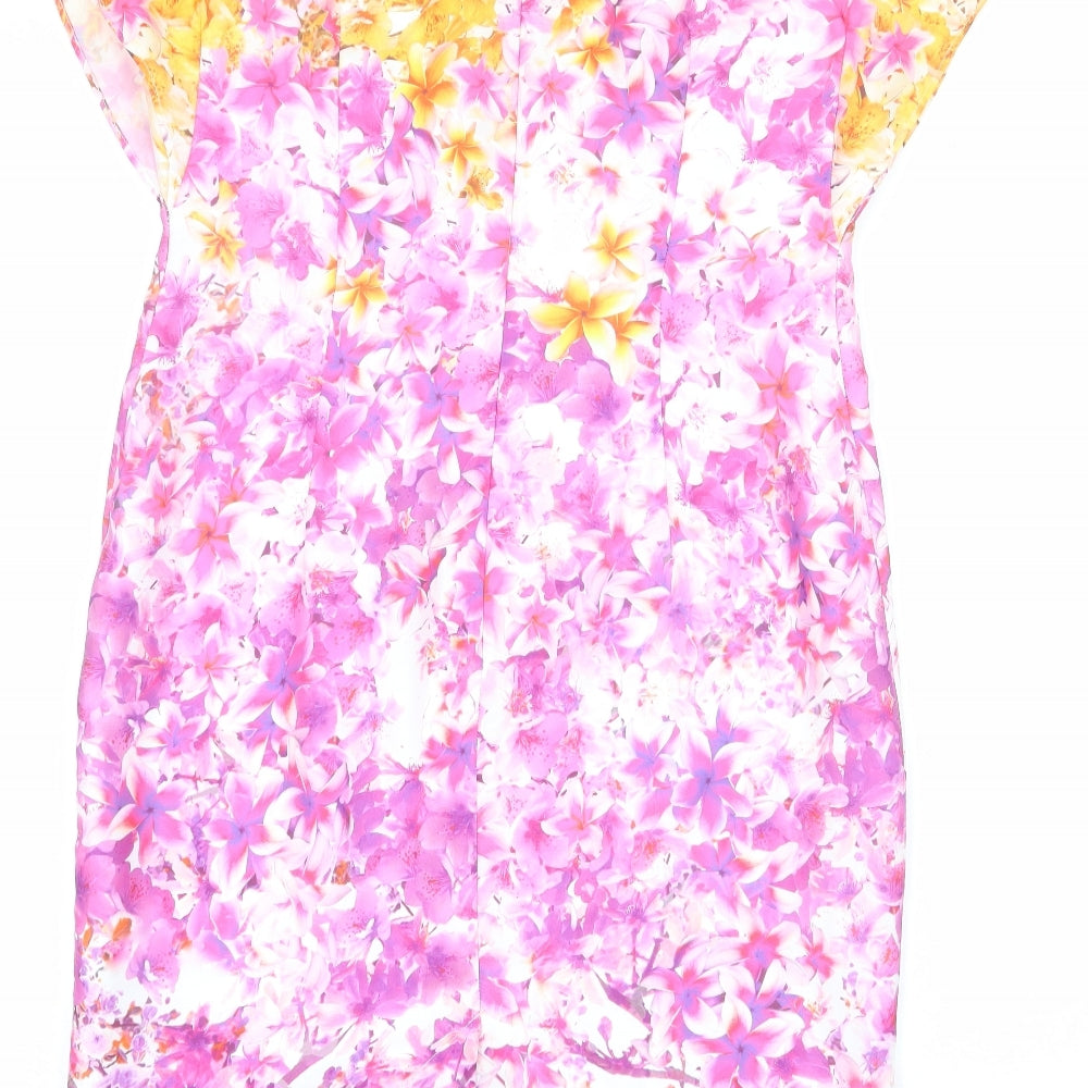 Damsel in a Dress Womens Multicoloured Floral Polyester Sheath Size 12 V-Neck Zip