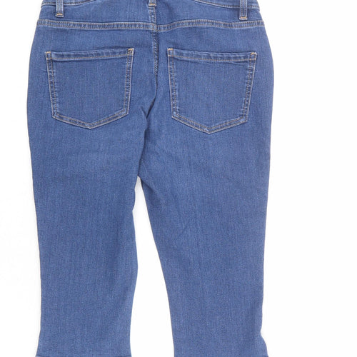NEXT Womens Blue Cotton Culotte Shorts Size 8 L16 in Regular Zip