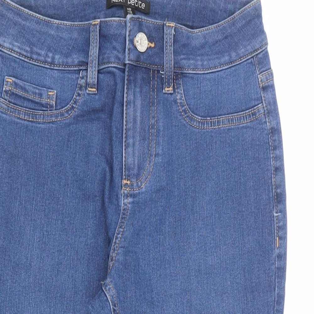 NEXT Womens Blue Cotton Culotte Shorts Size 8 L16 in Regular Zip