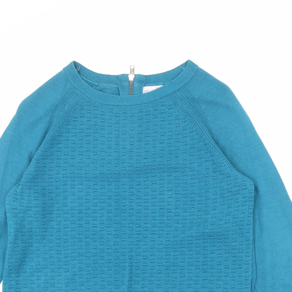 Per Una Womens Blue Round Neck Acrylic Pullover Jumper Size 8