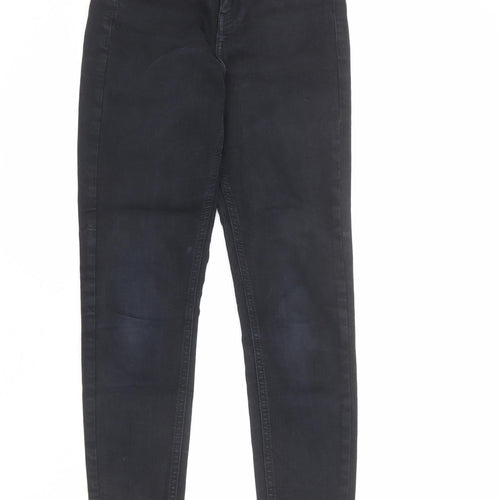 Topshop Womens Blue Cotton Tapered Jeans Size 25 in L30 in Regular Zip