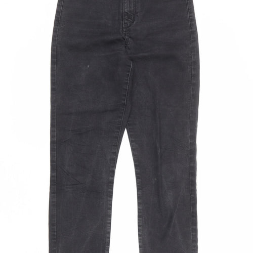 Saint Tropez Clothing Womens Black Cotton Straight Jeans Size XS L26 in Regular Zip - Raw Hem