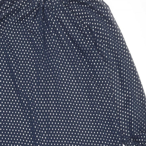 Marks and Spencer Womens Blue Polka Dot Polyester A-Line Size 8 Round Neck Tie