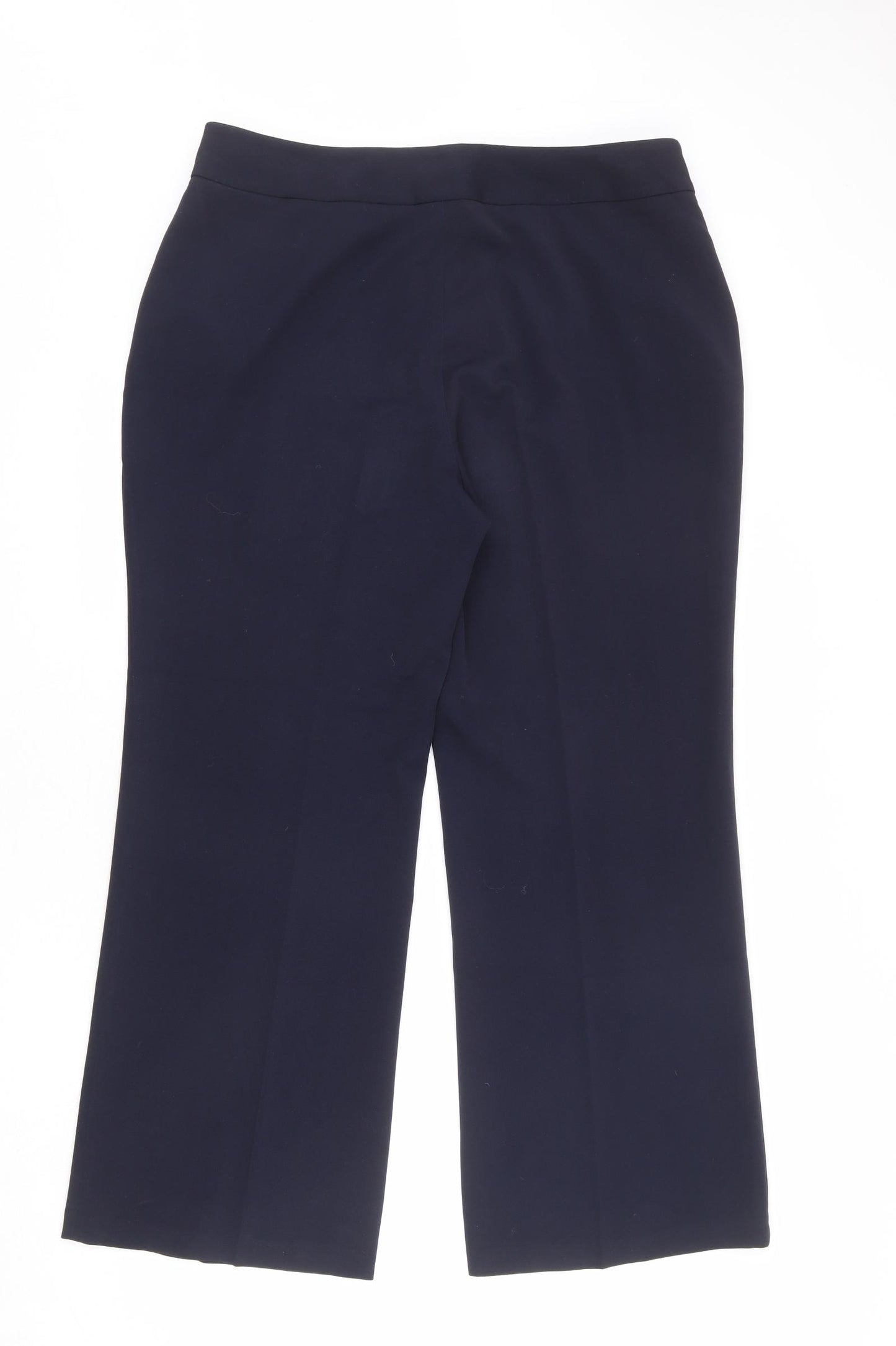 Bonmarché Womens Blue Polyester Trousers Size 16 L28 in Regular Zip