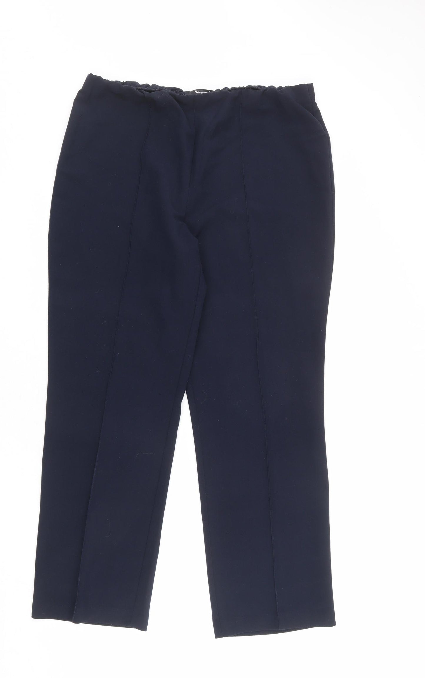 Bonmarché Womens Blue Polyester Trousers Size 16 L28 in Regular