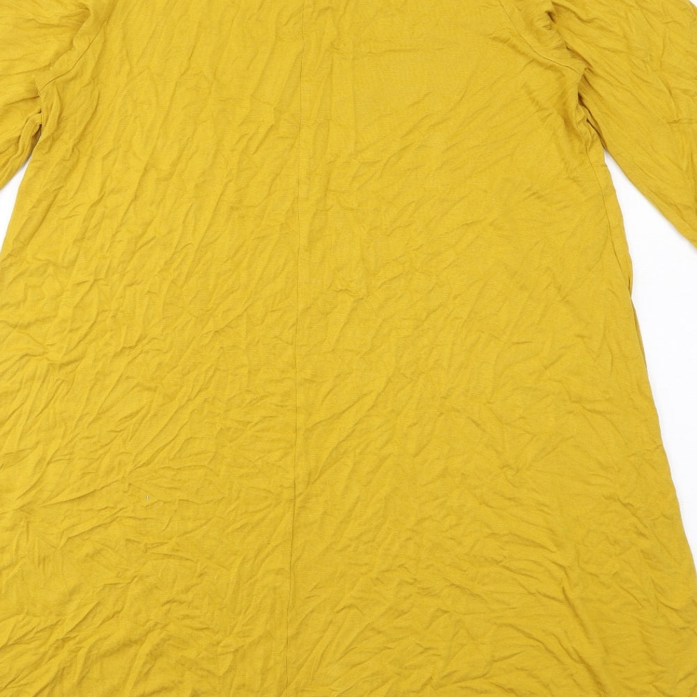 Yours Womens Yellow Viscose T-Shirt Dress Size 18 Crew Neck Pullover