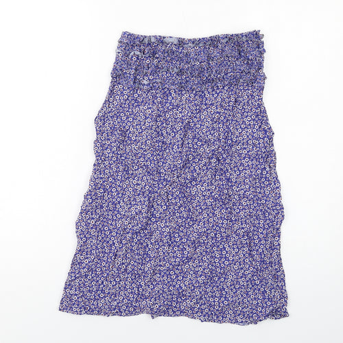 Calzedonia Womens Blue Floral Polyamide A-Line Skirt Size S